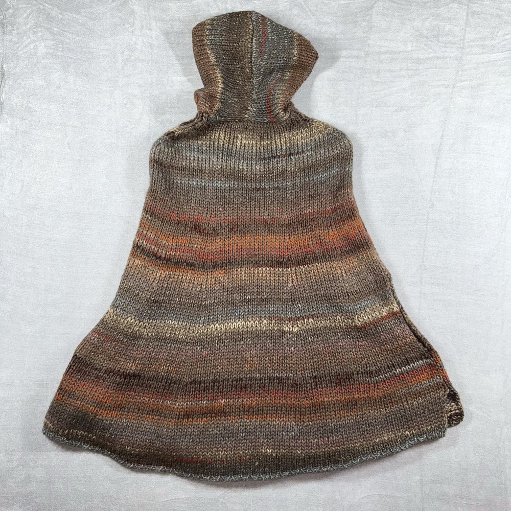 Zadig & Voltaire Wool Blend Knit Hooded Sweater Pullover Poncho‎ Skull Pockets - Picture 5 of 10